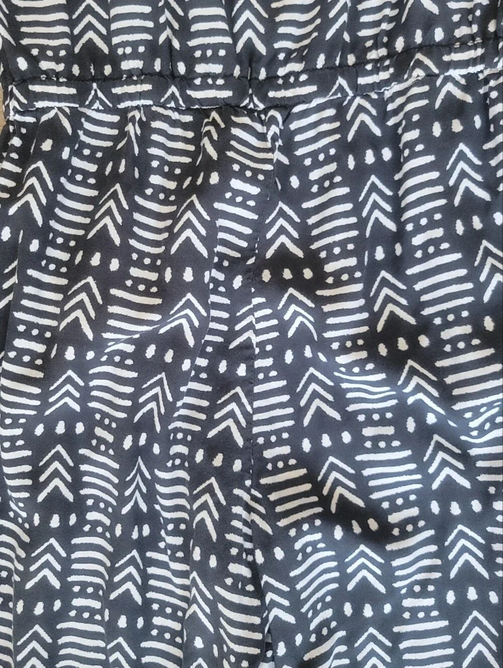 Old Navy Girls Black White Print Geometric Jumpsuit Size Large (10-12) Boho